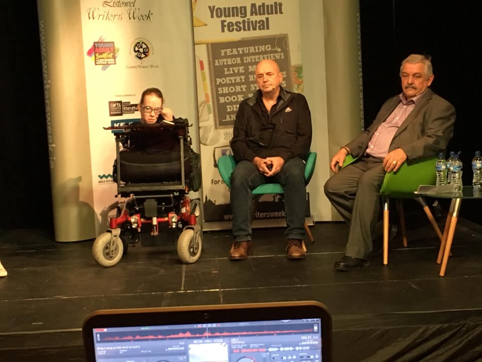 Guests Pat Falvey and Joanne O'Riordan on stage at YA BookFest 2018