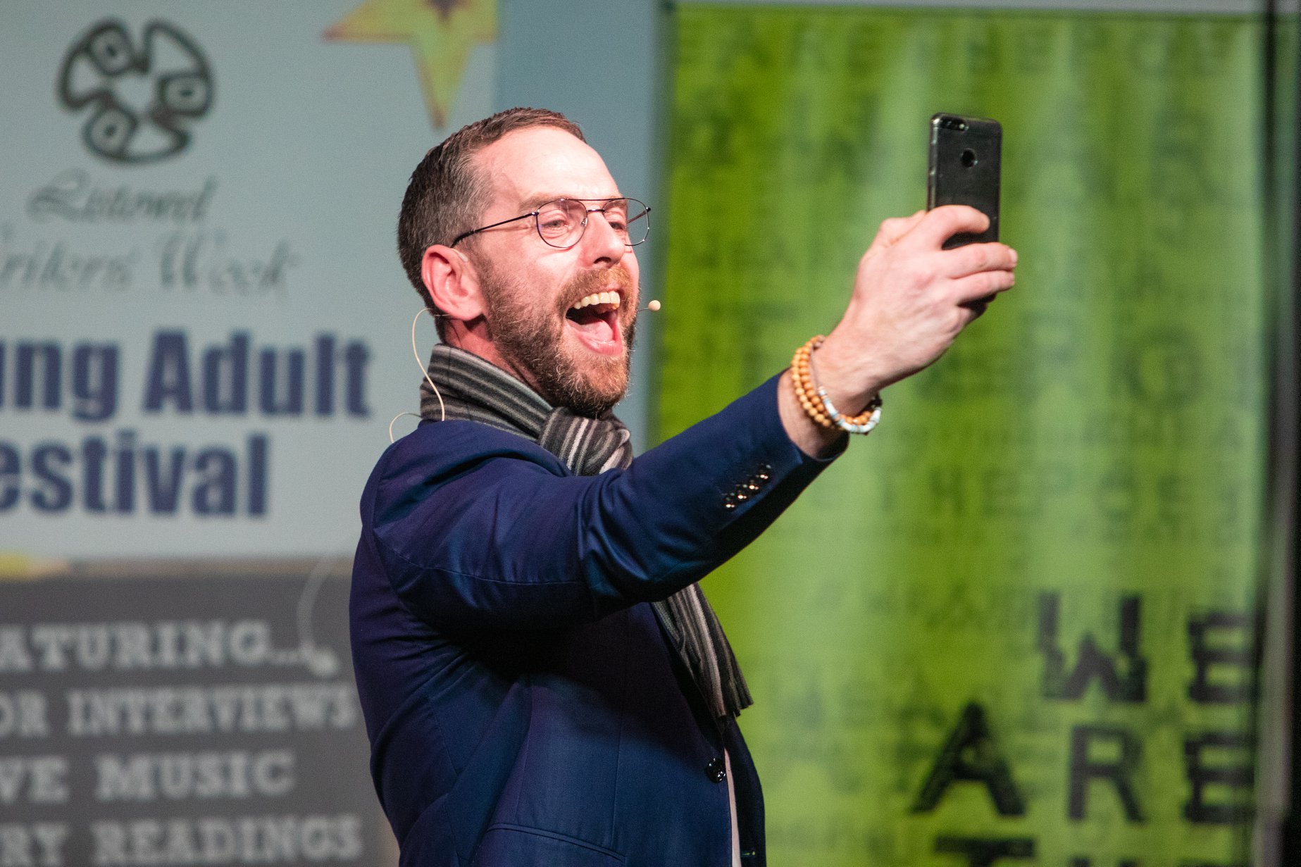 Gary Cunningham takes a photo at YABF 2018