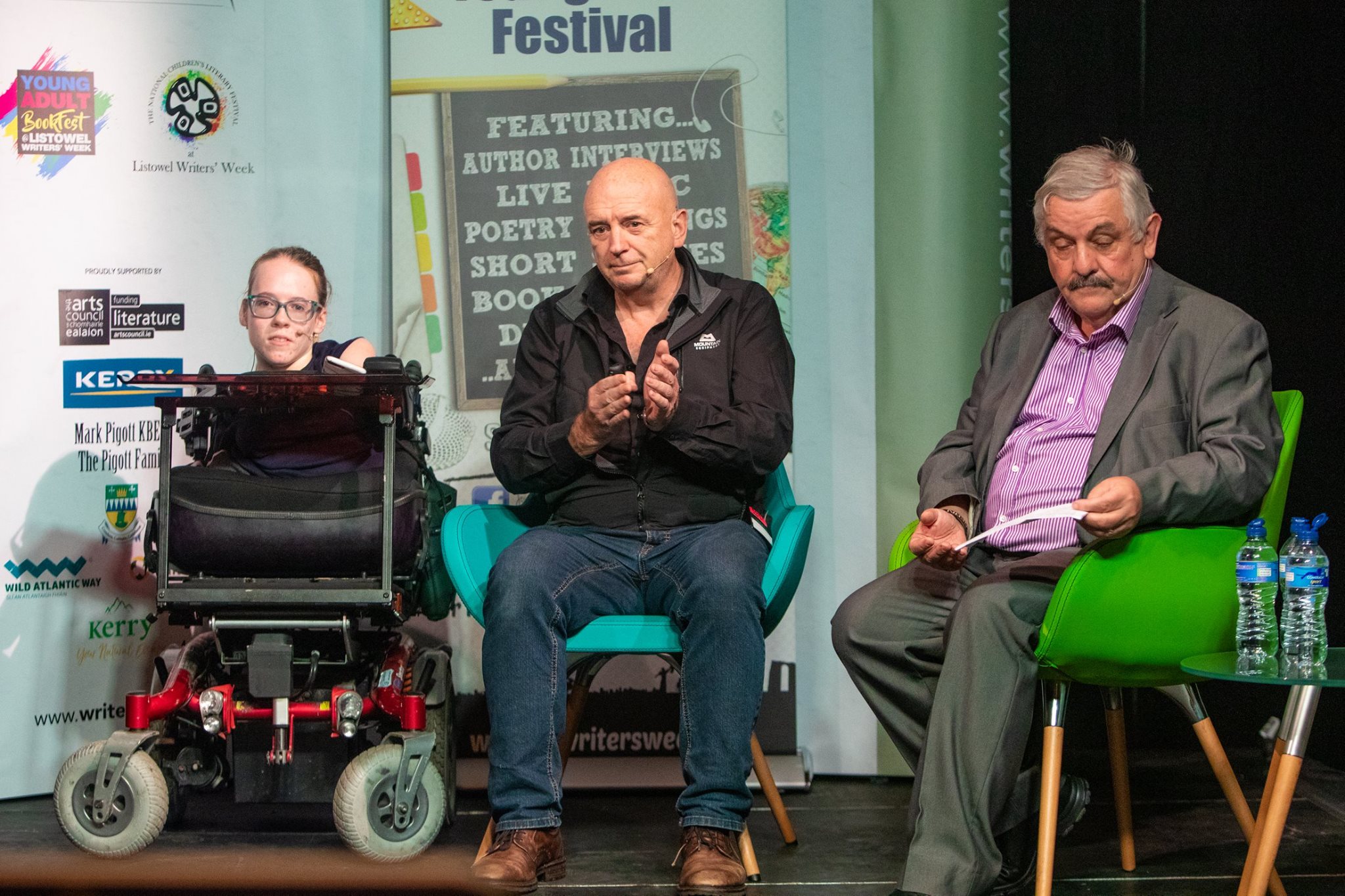 Pat Falvey and Joanne O'Riordan on stage at YABF 2018